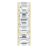 14K Gold Emerald Lab-Grown Diamond Shared U-Prong Eternity Band – 6x4 mm Stones - Yellow Gold - view 4