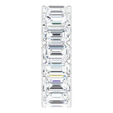 Platinum Emerald Lab-Grown Diamond Shared U-Prong Eternity Band – 6x4 mm Stones - view 4