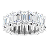 Platinum Emerald Lab-Grown Diamond Shared U-Prong Eternity Band – 6x4 mm Stones - view 3