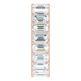 14K Gold Emerald Lab-Grown Diamond Shared U-Prong Eternity Band – 5x3 mm Stones - Rose Gold - view 4
