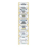 14K Gold Emerald Lab-Grown Diamond Shared U-Prong Eternity Band – 5x3 mm Stones - Yellow Gold - view 4
