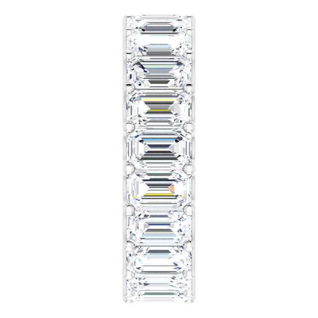 Platinum Emerald Lab-Grown Diamond Shared U-Prong Eternity Band – 5x3 mm Stones - view 4