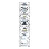 Platinum Emerald Natural Diamond Shared U-Prong Eternity Band – 5x3 mm Stones - view 4