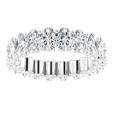 Platinum Oval Natural Diamond Shared U-Prong Eternity Band – 5x3 mm Stones - view 3
