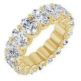 14K Gold Oval Lab-Grown Diamond Shared U-Prong Eternity Band – 6x4 mm Stones - Yellow Gold