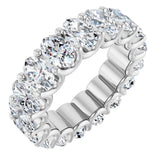 14K Gold Oval Lab-Grown Diamond Shared U-Prong Eternity Band – 6x4 mm Stones - White Gold