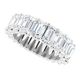 Platinum Emerald Lab-Grown Diamond Shared U-Prong Eternity Band – 5x3 mm Stones - view 5