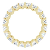 14K Gold Oval Lab-Grown Diamond Shared U-Prong Eternity Band – 5x3 mm Stones - Yellow Gold - view 2