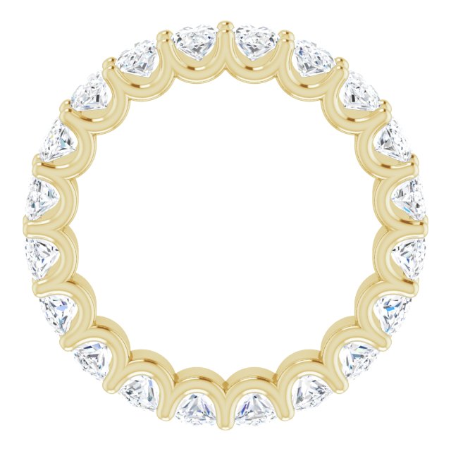 14K Gold Oval Lab-Grown Diamond Shared U-Prong Eternity Band – 5x3 mm Stones - Yellow Gold - view 2
