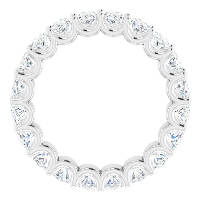 Platinum Oval Lab-Grown Diamond Shared U-Prong Eternity Band – 5x3 mm Stones - view 2