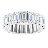 Platinum Emerald Lab-Grown Diamond Shared U-Prong Eternity Band – 5x3 mm Stones - view 3