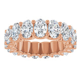 14K Gold Oval Lab-Grown Diamond Shared U-Prong Eternity Band – 6x4 mm Stones - Rose Gold - view 3