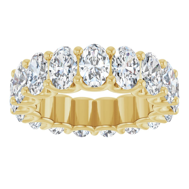 14K Gold Oval Lab-Grown Diamond Shared U-Prong Eternity Band – 6x4 mm Stones - Yellow Gold - view 3
