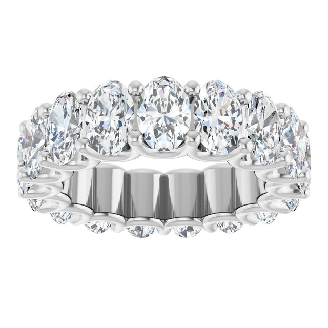 Platinum Oval Lab-Grown Diamond Shared U-Prong Eternity Band – 6x4 mm Stones - view 3