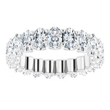 Platinum Oval Lab-Grown Diamond Shared U-Prong Eternity Band – 5x3 mm Stones - view 3