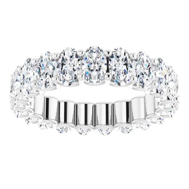 Platinum Oval Lab-Grown Diamond Shared U-Prong Eternity Band – 5x3 mm Stones - view 3