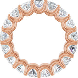 14K Gold Oval Natural Diamond Shared U-Prong Eternity Band – 6x4 mm Stones - Rose Gold - view 2