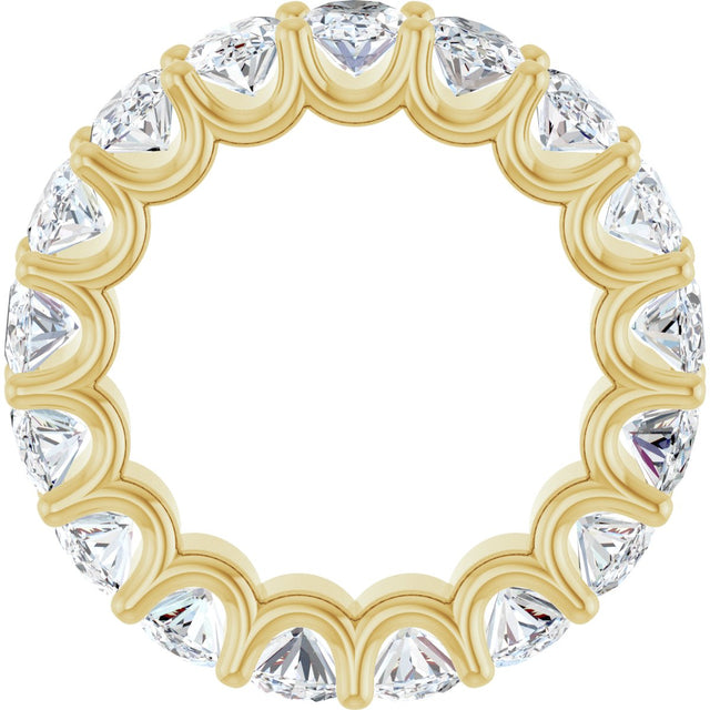 14K Gold Oval Lab-Grown Diamond Shared U-Prong Eternity Band – 6x4 mm Stones - Yellow Gold - view 2