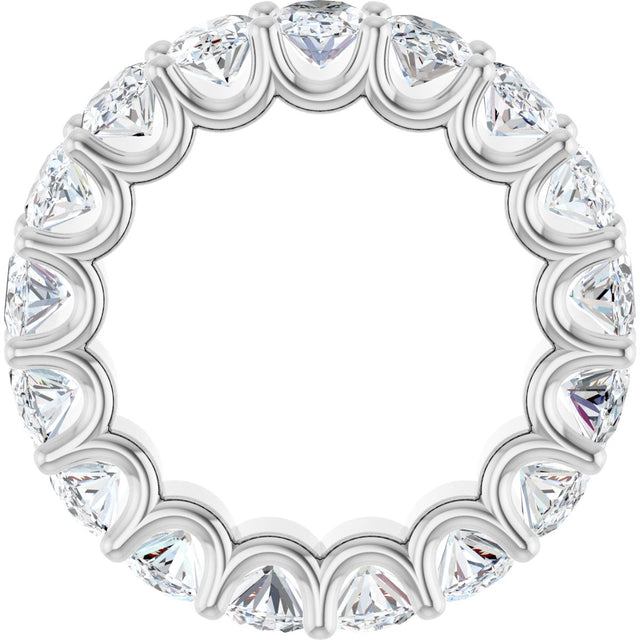Platinum Oval Natural Diamond Shared U-Prong Eternity Band – 6x4 mm Stones - view 2
