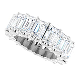 Platinum Emerald Lab-Grown Diamond Shared U-Prong Eternity Band – 6x4 mm Stones - view 5