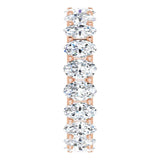 14K Gold Oval Natural Diamond Shared U-Prong Eternity Band – 5x3 mm Stones - Rose Gold - view 4