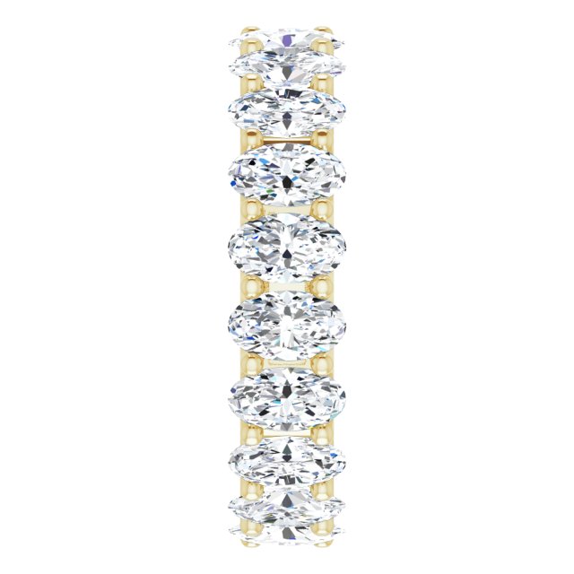 14K Gold Oval Lab-Grown Diamond Shared U-Prong Eternity Band – 5x3 mm Stones - Yellow Gold - view 4