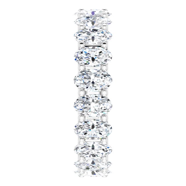 Platinum Oval Natural Diamond Shared U-Prong Eternity Band – 5x3 mm Stones - view 4