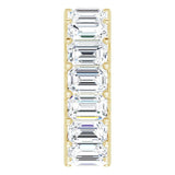 14K Gold Emerald Lab-Grown Diamond Shared U-Prong Eternity Band – 6x4 mm Stones - Yellow Gold - view 4