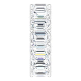 Platinum Emerald Natural Diamond Shared U-Prong Eternity Band – 6x4 mm Stones - view 4