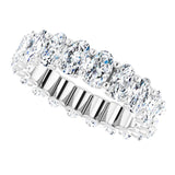 Platinum Oval Natural Diamond Shared U-Prong Eternity Band – 5x3 mm Stones - view 5