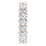 14K Gold Oval Natural Diamond Shared U-Prong Eternity Band – 5x3 mm Stones - Rose Gold - view 4