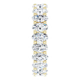 14K Gold Oval Natural Diamond Shared U-Prong Eternity Band – 5x3 mm Stones - Yellow Gold - view 4