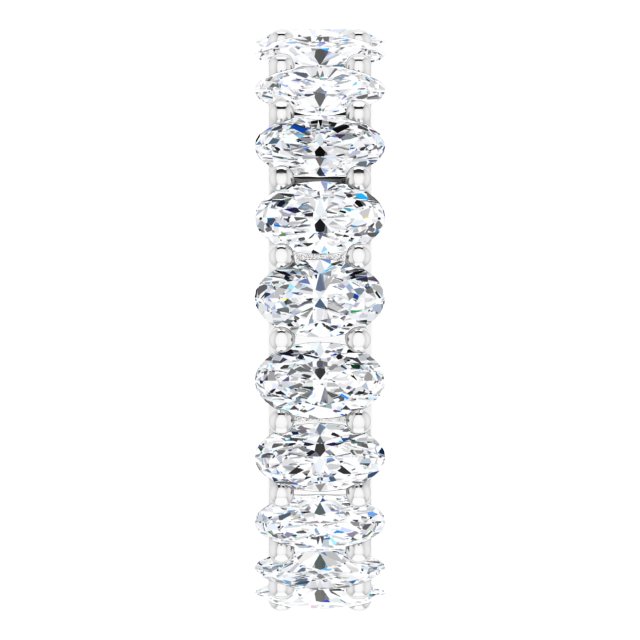Platinum Oval Lab-Grown Diamond Shared U-Prong Eternity Band – 5x3 mm Stones - view 4