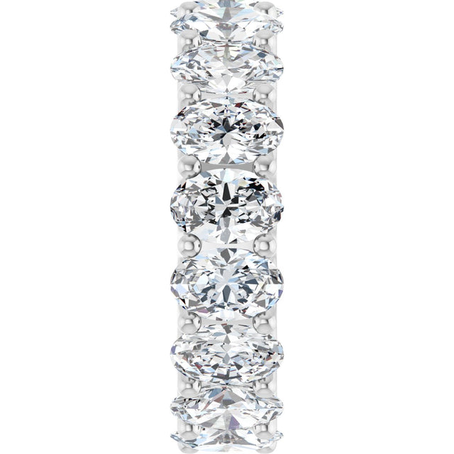 Platinum Oval Lab-Grown Diamond Shared U-Prong Eternity Band – 6x4 mm Stones - view 4
