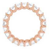 14K Gold Emerald Lab-Grown Diamond Shared U-Prong Eternity Band – 5x3 mm Stones - Rose Gold - view 2