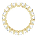 14K Gold Emerald Lab-Grown Diamond Shared U-Prong Eternity Band – 5x3 mm Stones - Yellow Gold - view 2