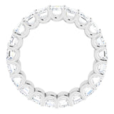 14K Gold Emerald Lab-Grown Diamond Shared U-Prong Eternity Band – 5x3 mm Stones - White Gold - view 2