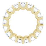 14K Gold Emerald Lab-Grown Diamond Shared U-Prong Eternity Band – 6x4 mm Stones - Yellow Gold - view 2