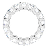 Platinum Emerald Natural Diamond Shared U-Prong Eternity Band – 6x4 mm Stones - view 2