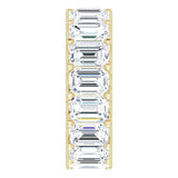14K Gold Emerald Lab-Grown Diamond Shared U-Prong Eternity Band – 6x4 mm Stones - Yellow Gold - view 4