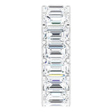 Platinum Emerald Lab-Grown Diamond Shared U-Prong Eternity Band – 6x4 mm Stones - view 4