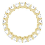 14K Gold Emerald Lab-Grown Diamond Shared U-Prong Eternity Band – 5x3 mm Stones - Yellow Gold - view 2