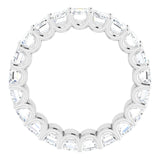 14K Gold Emerald Lab-Grown Diamond Shared U-Prong Eternity Band – 5x3 mm Stones - White Gold - view 2