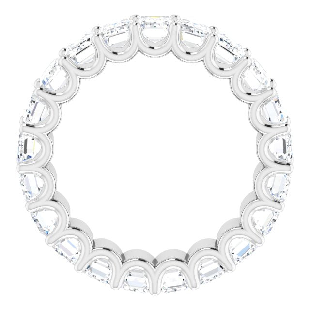 Platinum Emerald Lab-Grown Diamond Shared U-Prong Eternity Band – 5x3 mm Stones - view 2