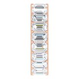 14K Gold Emerald Lab-Grown Diamond Shared U-Prong Eternity Band – 5x3 mm Stones - Rose Gold - view 4