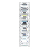 Platinum Emerald Lab-Grown Diamond Shared U-Prong Eternity Band – 5x3 mm Stones - view 4