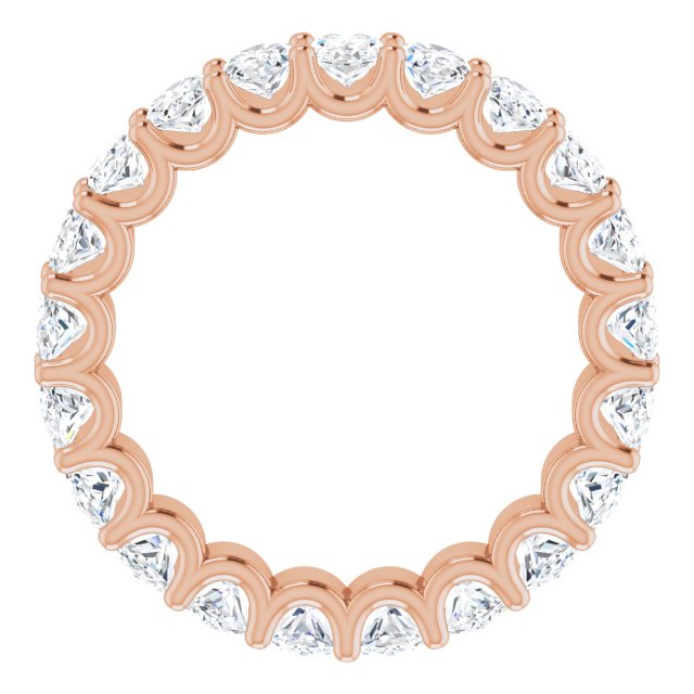 14K Gold Oval Lab-Grown Diamond Shared U-Prong Eternity Band – 5x3 mm Stones - Rose Gold - view 2