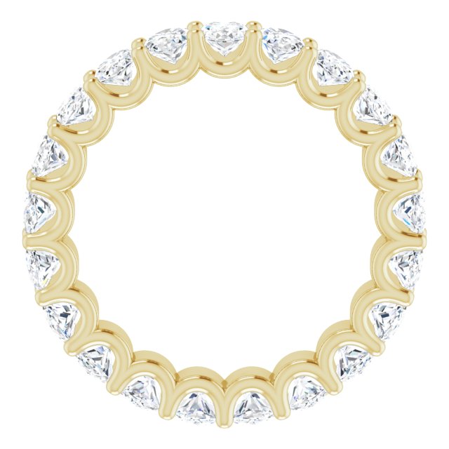 14K Gold Oval Lab-Grown Diamond Shared U-Prong Eternity Band – 5x3 mm Stones - Yellow Gold - view 2