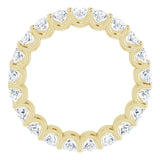 14K Gold Oval Natural Diamond Shared U-Prong Eternity Band – 5x3 mm Stones - Yellow Gold - view 2