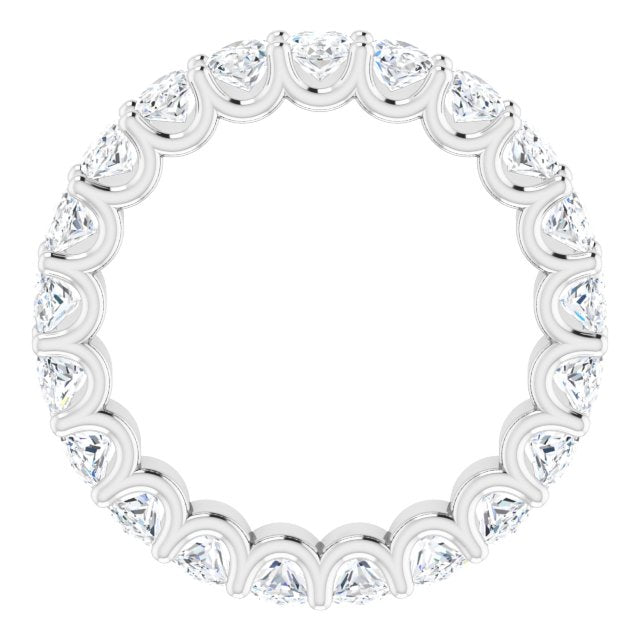 Platinum Oval Lab-Grown Diamond Shared U-Prong Eternity Band – 5x3 mm Stones - view 2